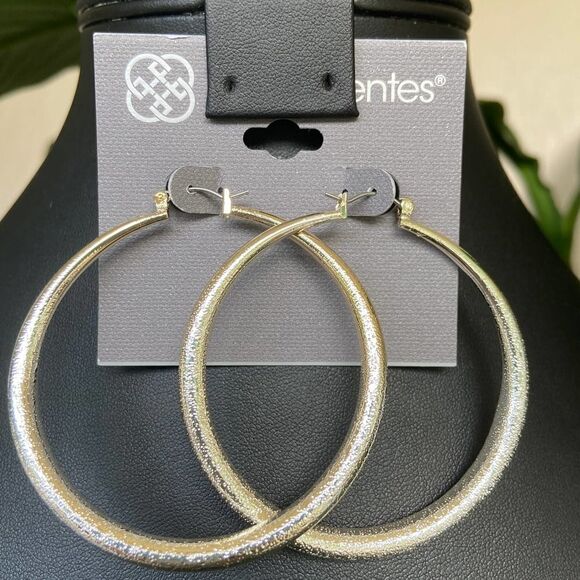 Silver Hoops Daisy Fuentes Fashion Earrings - Picture 7 of 8